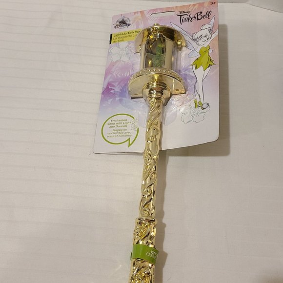 Disney Parks Tinkerbell Wand Fairy Gold 14" Light Up Sounds Halloween-Costume Br